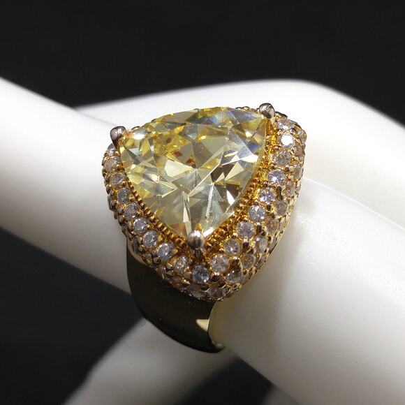 Bella Luce Yellow CZ Ring, 18K Gold Over Sterling Silver, Size 6, NOS w/ Tag - Picture 5 of 10